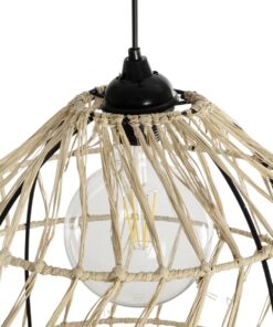 GLOBOSTAR® NETI 205-0025 Boho Κρεμαστό Φωτιστικό Οροφής με Ντουί 1 x E27 AC 220-240V IP20 – Μπεζ – M35 x Π35 x Υ63cm