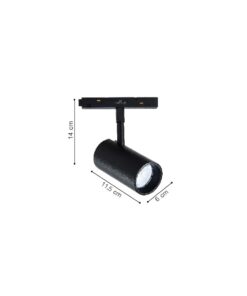 Inlight Σποτ μαγνητικής ράγας LED 20W 3CCT σε μαύρη απόχρωση D:11,5X6X14cm (TM0110-Black)