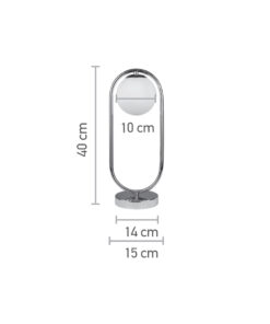 InLight Επιτραπέζιο φωτιστικό σε χρώμιο απόχρωση και λευκή οπαλίνα 1XG9 D:40cm (3017-CH)