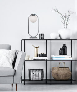 InLight Επιτραπέζιο φωτιστικό σε χρώμιο απόχρωση και λευκή οπαλίνα 1XG9 D:40cm (3017-CH)