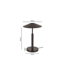 Inlight Επιτραπέζιο φωτιστικό σε μαύρο χρώμα LED 10W D:28x45cm (3063-Black)