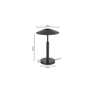 Inlight Επιτραπέζιο φωτιστικό σε μαύρο χρώμα LED 10W D:28x45cm (3063-Black)