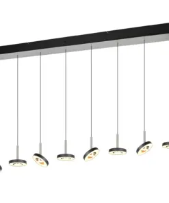 Trio Lighting - 334410807 GUANO Κρεμαστό Φωτιστικό Ράγα LED 64W 6800lm Step Dimmable CCT Μαύρο & Νίκελ