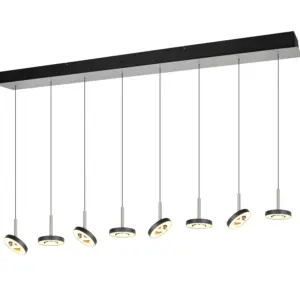 Trio Lighting - 334410807 GUANO Κρεμαστό Φωτιστικό Ράγα LED 64W 6800lm Step Dimmable CCT Μαύρο & Νίκελ