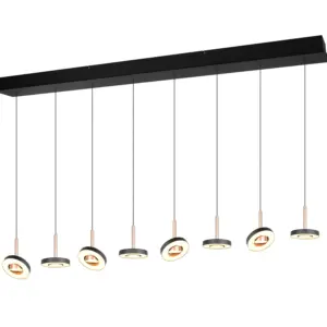 Trio Lighting - 334410865 GUANO Κρεμαστό Φωτιστικό Ράγα LED 64W 6800lm Step Dimmable CCT Μαύρο & Καφέ