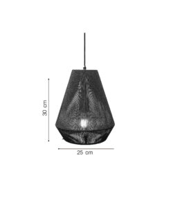 Inlight Κρεμαστό φωτιστικό με καπέλο απο ίνα 1xE27 D:25cm (4057-C)