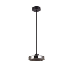 Inlight Κρεμαστό φωτιστικό LED απο μαύρο μέταλλο και φιμέ γυαλί, 20x10cm, 3CCT και 1320LM (4075-1-Black/Smoky)