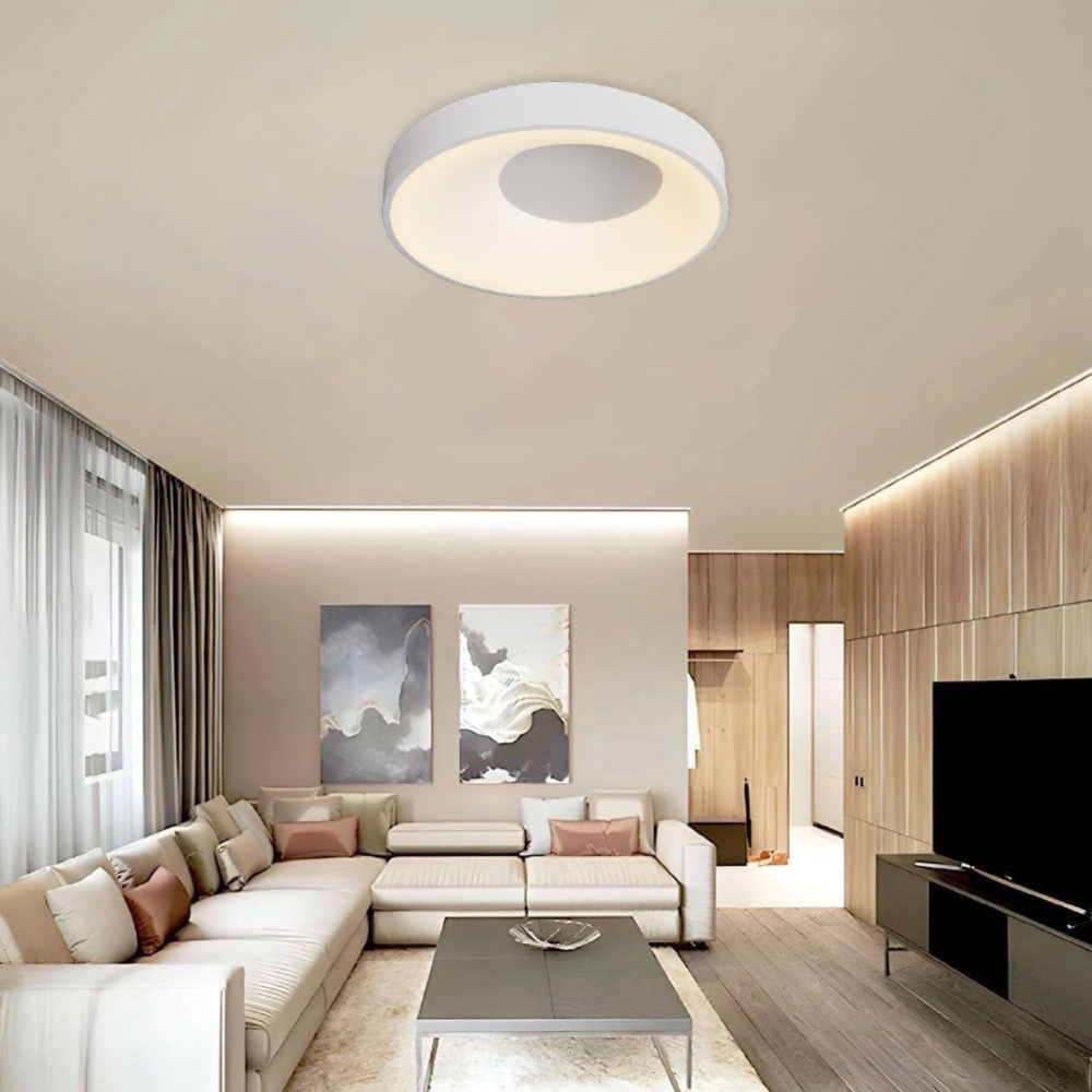 Inlight Πλαφονιέρα οροφής LED 36W 3CCT από γκρί μέταλλο και ακρυλικό D:48cm (42040-Grey)