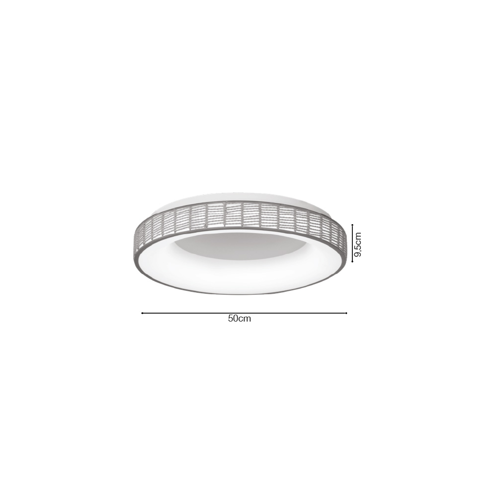Inlight Πλαφονιέρα Οροφής LED από σχοινί 3CCT, 25W D:50×9,5cm (42042)