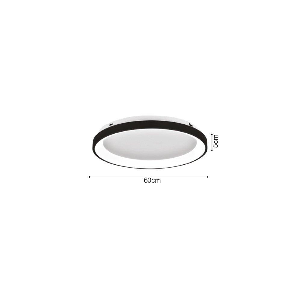 Inlight Πλαφονιέρα οροφής LED 28W 3CCT από λευκό μέταλλο και ακρυλικό D:60x5cm (42044-B-White)