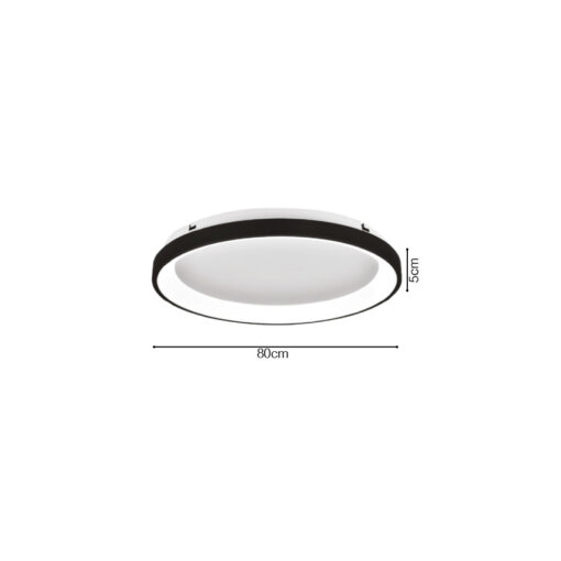 Inlight Πλαφονιέρα οροφής LED 38W 3CCT από μαύρο μέταλλο και ακρυλικό D:80x5cm (42044-A-Black)