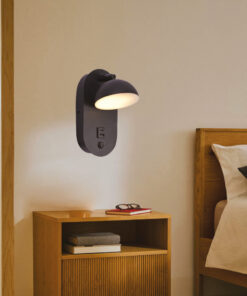 Inlight Επιτοίχιο φωτιστικό LED 7W 3000K από μαύρο μέταλλο D:22x14cm (43062)