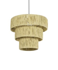 GLOBOSTAR® COROIN 205-0034 Boho Κρεμαστό Φωτιστικό Οροφής με Ντουί 1 x E27 AC 220-240V IP20 – Μπεζ – M40 x Π40 x Υ35cm