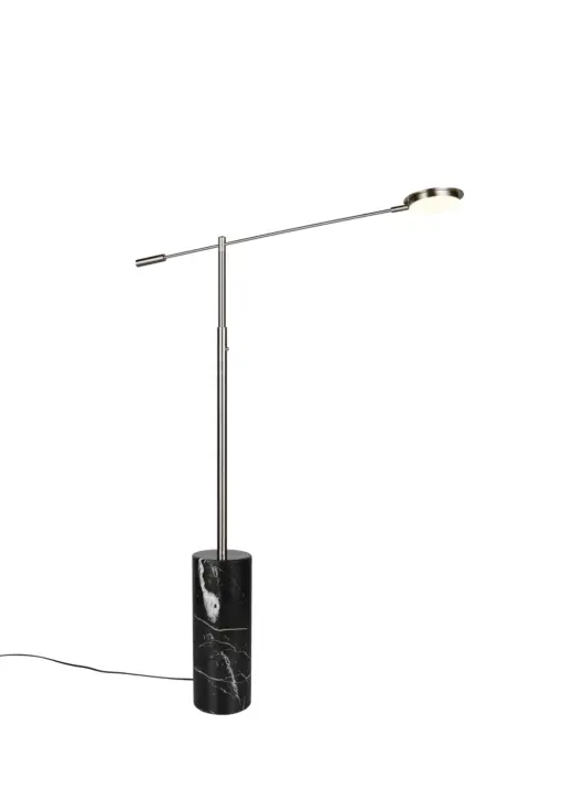 Trio Lighting Φωτιστικό Δαπέδου LED FIORE 10W Dimmable 1200lm CCT Νίκελ Ματ & Μάρμαρο - 454610107