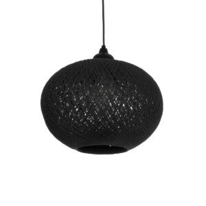 GLOBOSTAR® SOLEI 205-0005 Boho Κρεμαστό Φωτιστικό Οροφής με Ντουί 1 x E27 AC 220-240V IP20 – Μαύρο – M30 x Π30 x Υ35cm