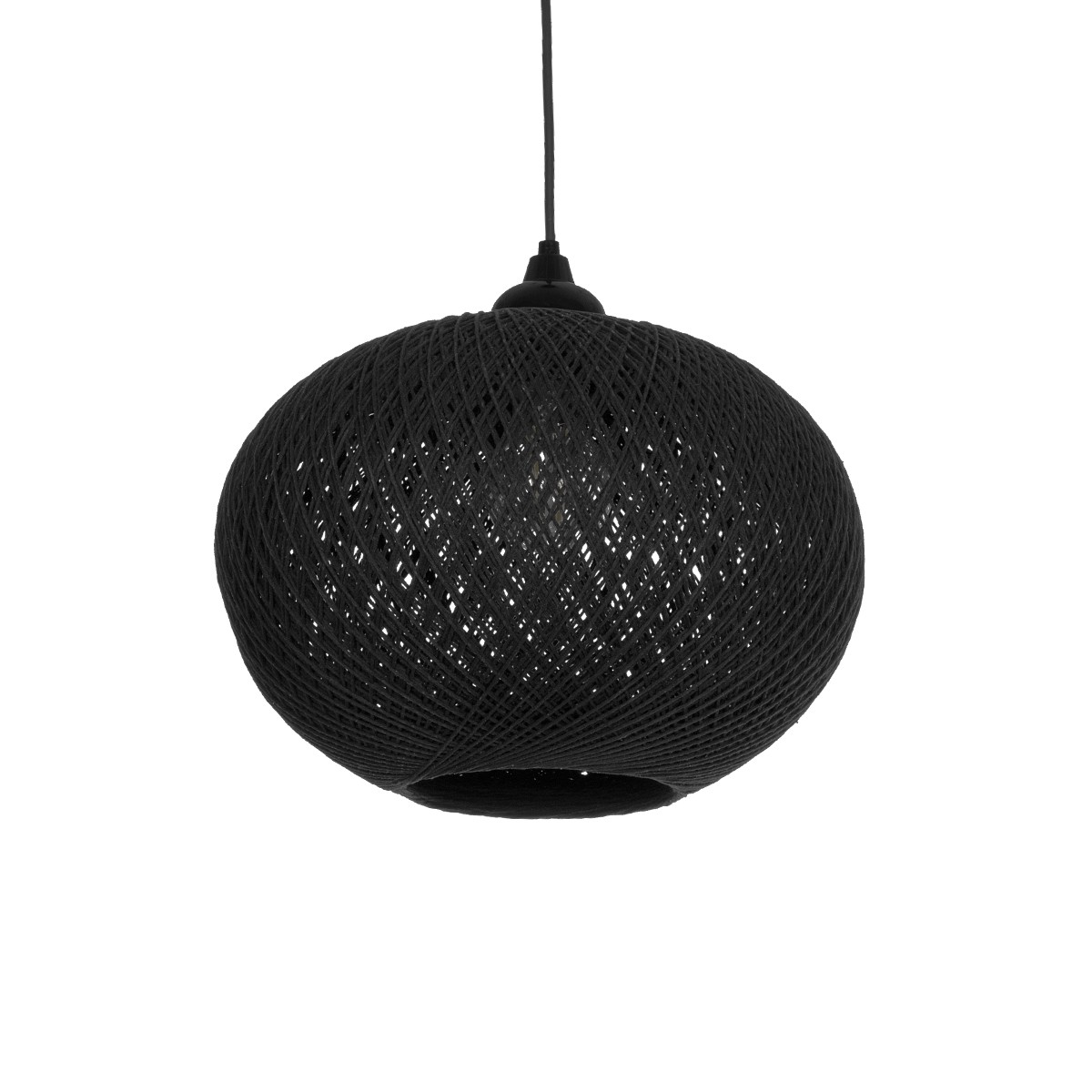 GLOBOSTAR® SOLEI 205-0005 Boho Κρεμαστό Φωτιστικό Οροφής με Ντουί 1 x E27 AC 220-240V IP20 – Μαύρο – M30 x Π30 x Υ35cm