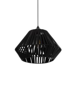 GLOBOSTAR® NUI 205-0061 Boho Κρεμαστό Φωτιστικό Οροφής με Ντουί 1 x E27 AC 220-240V IP20 – Μαύρο – M36 x Π36 x Υ27cm