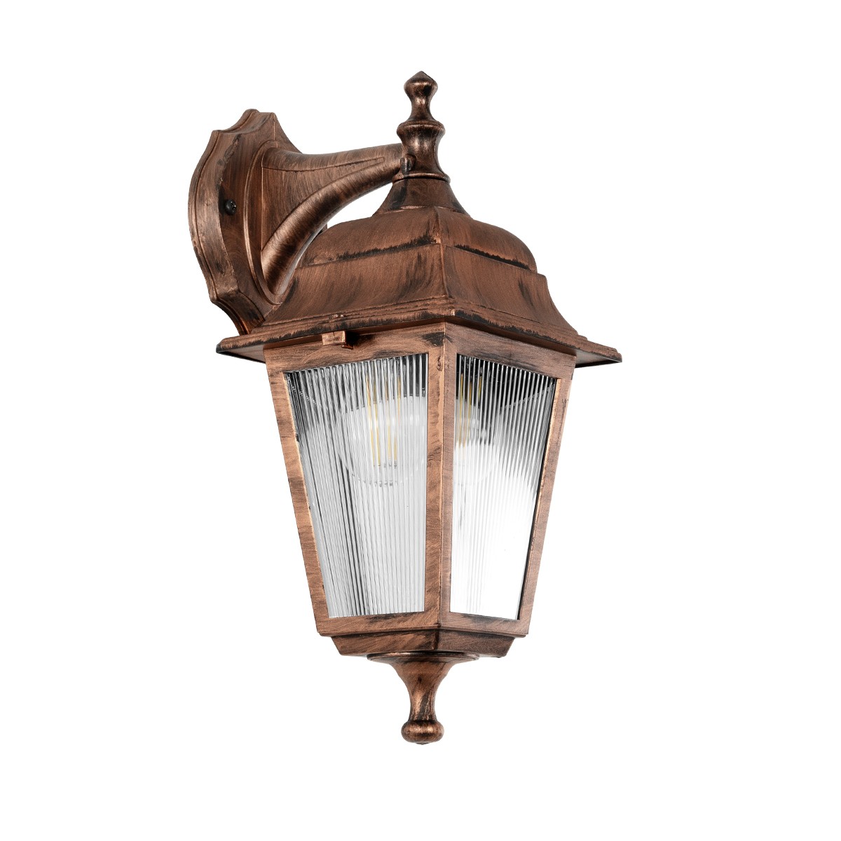 GLOBOSTAR® SOLME 203-0216 Vintage Φωτιστικό Τοίχου – Απλίκα με Ντουί 1 x E27 AC 220-240V IP44 – Χάλκινο – Μ15 x Π20 x Υ35cm