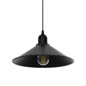 GLOBOSTAR® FERRO 203-0084 Μοντέρνο Κρεμαστό Φωτιστικό Οροφής με Ντουί 1 x E27 AC 220-240V IP20 – Μαύρο – Μ30 x Π30 x Υ15cm