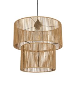 GLOBOSTAR® ROXXI 205-0019 Boho Κρεμαστό Φωτιστικό Οροφής με Ντουί 1 x E27 AC 220-240V IP20 – Μπεζ – M35 x Π35 x Υ37cm