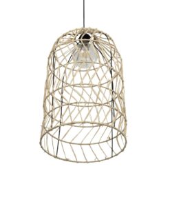 GLOBOSTAR® NETI 205-0025 Boho Κρεμαστό Φωτιστικό Οροφής με Ντουί 1 x E27 AC 220-240V IP20 – Μπεζ – M35 x Π35 x Υ63cm