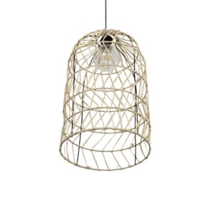 GLOBOSTAR® NETI 205-0025 Boho Κρεμαστό Φωτιστικό Οροφής με Ντουί 1 x E27 AC 220-240V IP20 – Μπεζ – M35 x Π35 x Υ63cm