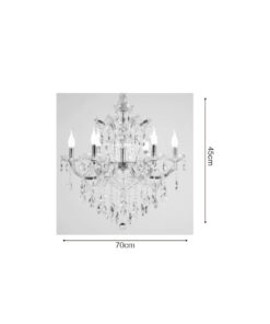 Inlight Κρεμαστό φωτιστικό από οξυντέ μέταλλο γυαλί και κρύσταλλα 6XE14 D:70cm (5244-6-Οξυντέ)