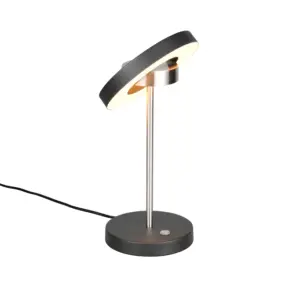Trio Lighting – 534410107 GUANO Επιτραπέζιο Φωτιστικό LED 12W 1300lm Dimmable CCT Μαύρο & Νίκελ Ματ