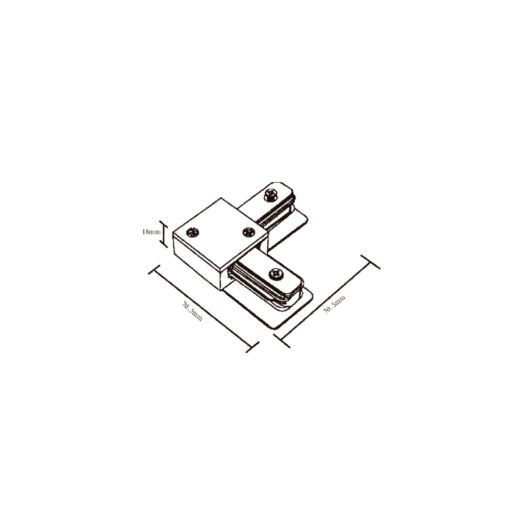 InLight Σύνδεσμος L  Μαύρος Μονοφασικής Ράγας (TC1-029-BL)