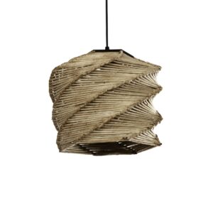 GLOBOSTAR® HUSLE 205-0045 Boho Κρεμαστό Φωτιστικό Οροφής με Ντουί 1 x E27 AC 220-240V IP20 – Μπεζ – M31 x Π31 x Υ28cm