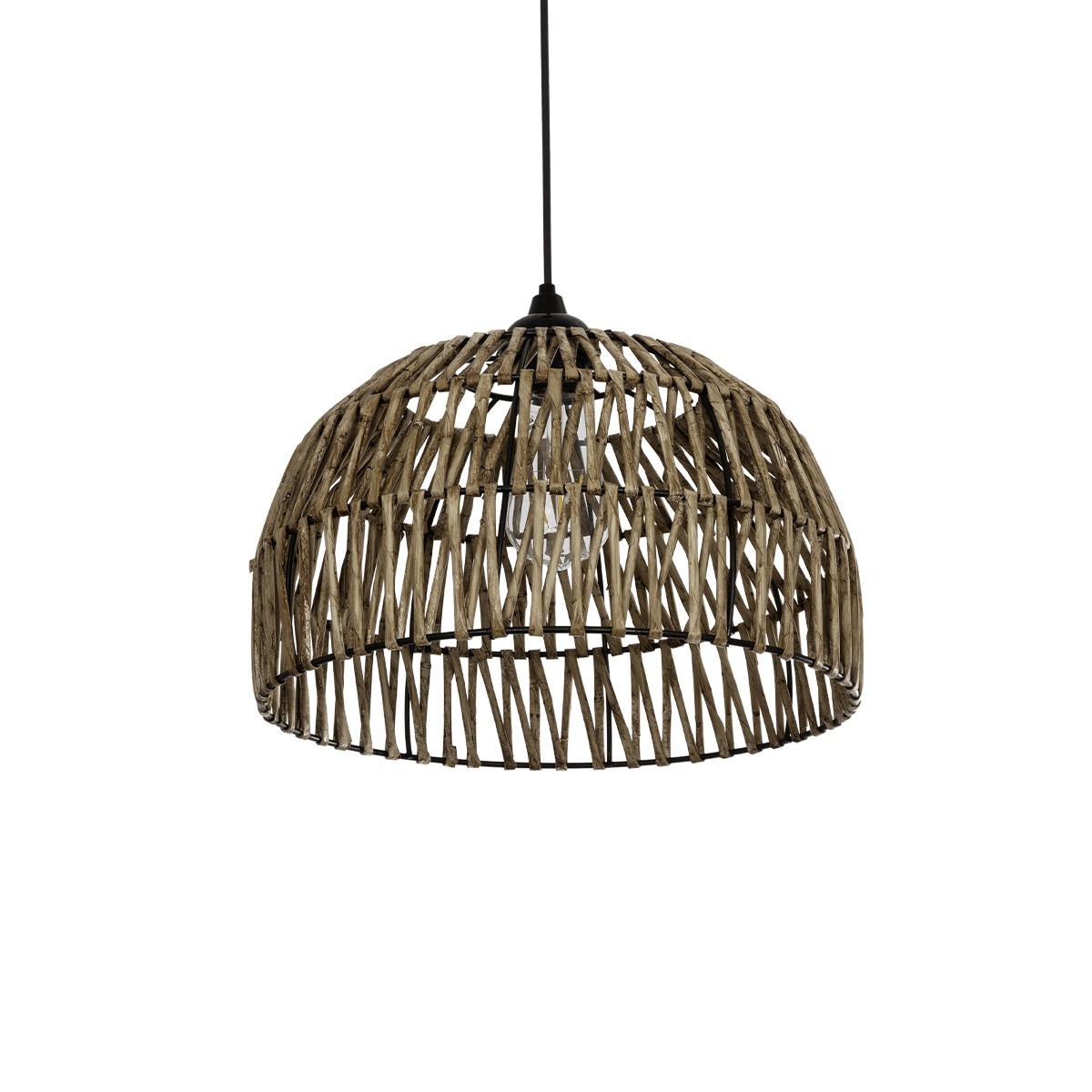 GLOBOSTAR® ARANCIA 205-0047 Boho Κρεμαστό Φωτιστικό Οροφής με Ντουί 1 x E27 AC 220-240V IP20 – Μπεζ – M35 x Π35 x Υ26cm