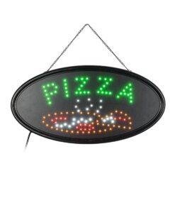 GloboStar® 75685 Φωτιστικό Ταμπέλα LED Οβάλ Σήμανσης PIZZA 3W με Πρίζα AC 230V – Μ48 x Π1.8 x Υ24.5cm