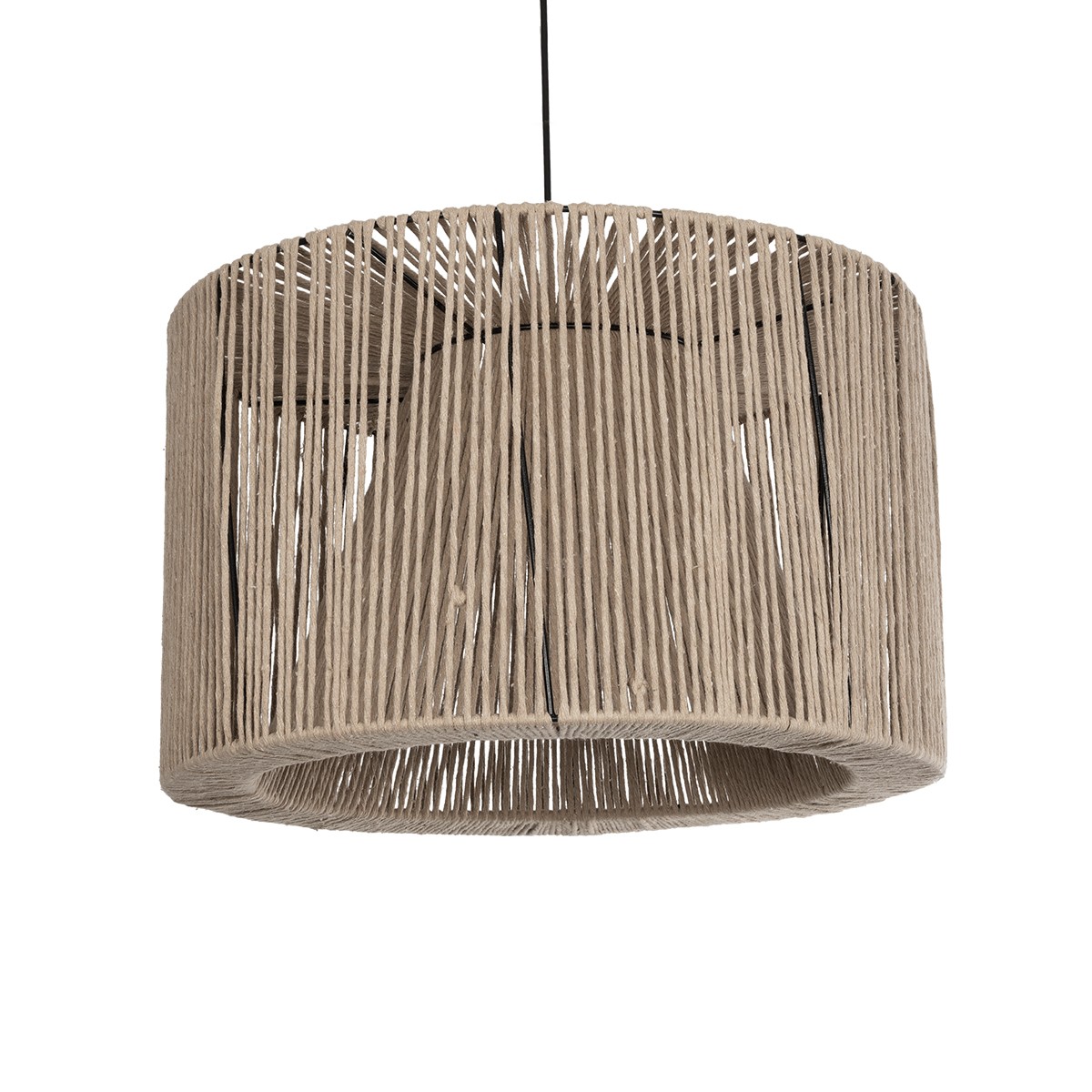 GLOBOSTAR® ZYLINDER 205-0022 Boho Κρεμαστό Φωτιστικό Οροφής με Ντουί 1 x E27 AC 220-240V IP20 – Μπεζ – M50 x Π50 x Υ32cm