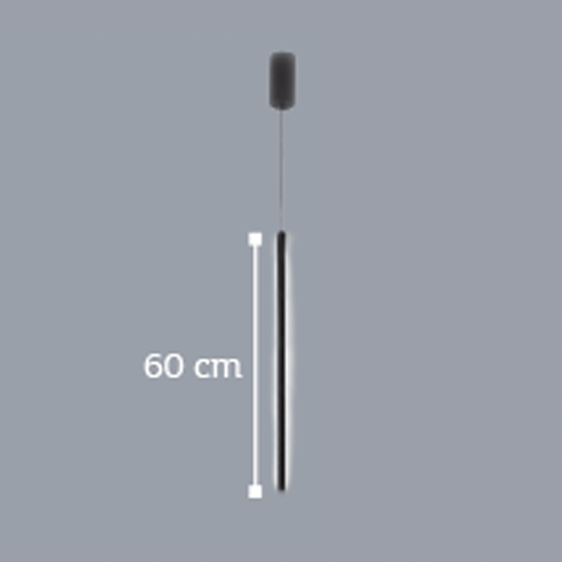 InLight Κρεμαστό φωτιστικό LED 7W 3000K από μαύρο μέταλλο και ακρυλικό D:60cm (6023-Black)