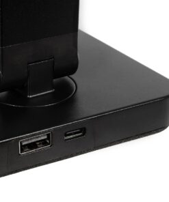 GLOBOSTAR® TEBLA 60482 Μοντέρνο Επιτραπέζιο Φωτιστικό Γραφείου με Ασύρματη Φόρτιση 5W 1A LED 5W 500lm 120° AC 220-240V IP20 Ρυθμιζόμενο Λευκό CCT με Αφή 2700K/4500K/6000K Dimmable – Bridgelux SMD Chip – Μαύρο – Μ11 x Π31 x Υ52cm – 2 Χρόνια Εγγύηση