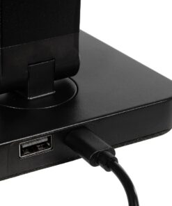 GLOBOSTAR® TEBLA 60482 Μοντέρνο Επιτραπέζιο Φωτιστικό Γραφείου με Ασύρματη Φόρτιση 5W 1A LED 5W 500lm 120° AC 220-240V IP20 Ρυθμιζόμενο Λευκό CCT με Αφή 2700K/4500K/6000K Dimmable – Bridgelux SMD Chip – Μαύρο – Μ11 x Π31 x Υ52cm – 2 Χρόνια Εγγύηση