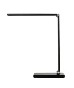 GLOBOSTAR® TEBLA 60482 Μοντέρνο Επιτραπέζιο Φωτιστικό Γραφείου με Ασύρματη Φόρτιση 5W 1A LED 5W 500lm 120° AC 220-240V IP20 Ρυθμιζόμενο Λευκό CCT με Αφή 2700K/4500K/6000K Dimmable – Bridgelux SMD Chip – Μαύρο – Μ11 x Π31 x Υ52cm – 2 Χρόνια Εγγύηση