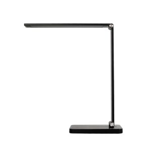 GLOBOSTAR® TEBLA 60482 Μοντέρνο Επιτραπέζιο Φωτιστικό Γραφείου με Ασύρματη Φόρτιση 5W 1A LED 5W 500lm 120° AC 220-240V IP20 Ρυθμιζόμενο Λευκό CCT με Αφή 2700K/4500K/6000K Dimmable – Bridgelux SMD Chip – Μαύρο – Μ11 x Π31 x Υ52cm – 2 Χρόνια Εγγύηση
