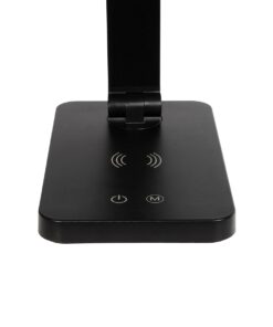 GLOBOSTAR® TEBLA 60482 Μοντέρνο Επιτραπέζιο Φωτιστικό Γραφείου με Ασύρματη Φόρτιση 5W 1A LED 5W 500lm 120° AC 220-240V IP20 Ρυθμιζόμενο Λευκό CCT με Αφή 2700K/4500K/6000K Dimmable – Bridgelux SMD Chip – Μαύρο – Μ11 x Π31 x Υ52cm – 2 Χρόνια Εγγύηση
