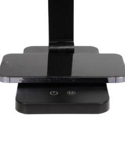 GLOBOSTAR® TEBLA 60482 Μοντέρνο Επιτραπέζιο Φωτιστικό Γραφείου με Ασύρματη Φόρτιση 5W 1A LED 5W 500lm 120° AC 220-240V IP20 Ρυθμιζόμενο Λευκό CCT με Αφή 2700K/4500K/6000K Dimmable – Bridgelux SMD Chip – Μαύρο – Μ11 x Π31 x Υ52cm – 2 Χρόνια Εγγύηση