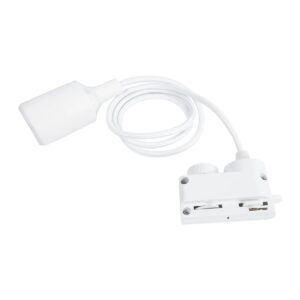 GloboStar 60858 Αντάπτορας Κρέμασης Φωτιστικού – Μονοφασικός 2 Καλωδίων με 1 Μέτρο Υφασμάτινο Καλώδιο και Ντουί E27 AC 220-240V IP20 Μ7 x Π3 x Υ4cm – Λευκό