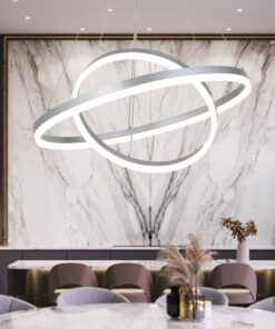 Inlight Κρεμαστό φωτιστικό LED 58W 3CCT (by switch on base) D:60cm (6095-B-Silver)