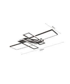 Inlight Πλαφονιέρα οροφής LED 100W 3CCT σε μαύρη απόχρωση D:120x80cm (6108)