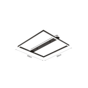 Inlight Πλαφονιέρα οροφής LED 35W 3CCT σε μαύρη απόχρωση D:50x50cm (6110)