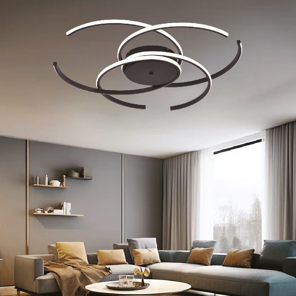 Inlight Πλαφονιέρα οροφής LED 46W 3CCT σε μαύρη απόχρωση D:60cm (6111-B)