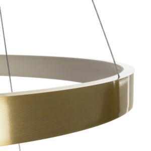 GLOBOSTAR® NEMESIS TRIO 61169 Μοντέρνο Κρεμαστό Φωτιστικό Οροφής LED 100W 12123lm 360° AC 220-240V IP20 Ρυθμιζόμενο Λευκό CCT με Χειριστήριο από 2700K έως 6000K Dimmable – Lumileds SMD Chip – Χρυσό Βούρτσας – Μ60 x Π60 x Υ60cm – 3 Χρόνια Εγγύηση