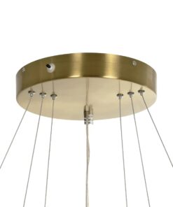 GLOBOSTAR® NEMESIS TRIO 61169-DECO Μοντέρνο Κρεμαστό Φωτιστικό Οροφής LED 100W 12123lm 360° AC 220-240V IP20 Ρυθμιζόμενο Λευκό CCT με Χειριστήριο από 2700K έως 6000K Dimmable – Lumileds SMD Chip – Χρυσό Βούρτσας – Μ60 x Π60 x Υ60cm – 3 Χρόνια Εγγύηση