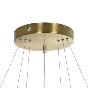 GLOBOSTAR® NEMESIS TRIO 61169-DECO Μοντέρνο Κρεμαστό Φωτιστικό Οροφής LED 100W 12123lm 360° AC 220-240V IP20 Ρυθμιζόμενο Λευκό CCT με Χειριστήριο από 2700K έως 6000K Dimmable – Lumileds SMD Chip – Χρυσό Βούρτσας – Μ60 x Π60 x Υ60cm – 3 Χρόνια Εγγύηση