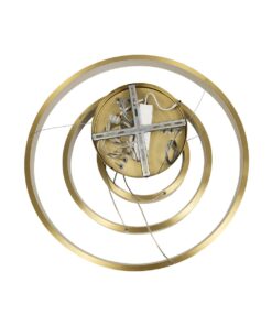 GLOBOSTAR® NEMESIS TRIO 61169-DECO Μοντέρνο Κρεμαστό Φωτιστικό Οροφής LED 100W 12123lm 360° AC 220-240V IP20 Ρυθμιζόμενο Λευκό CCT με Χειριστήριο από 2700K έως 6000K Dimmable – Lumileds SMD Chip – Χρυσό Βούρτσας – Μ60 x Π60 x Υ60cm – 3 Χρόνια Εγγύηση