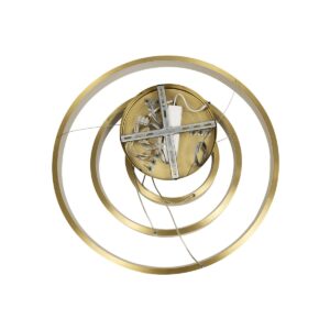 GLOBOSTAR® NEMESIS TRIO 61169-DECO Μοντέρνο Κρεμαστό Φωτιστικό Οροφής LED 100W 12123lm 360° AC 220-240V IP20 Ρυθμιζόμενο Λευκό CCT με Χειριστήριο από 2700K έως 6000K Dimmable – Lumileds SMD Chip – Χρυσό Βούρτσας – Μ60 x Π60 x Υ60cm – 3 Χρόνια Εγγύηση